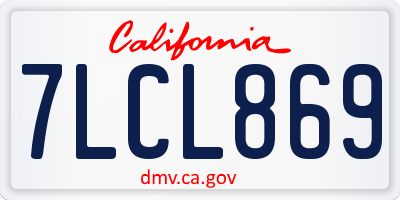CA license plate 7LCL869