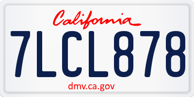CA license plate 7LCL878