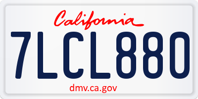 CA license plate 7LCL880