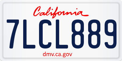 CA license plate 7LCL889