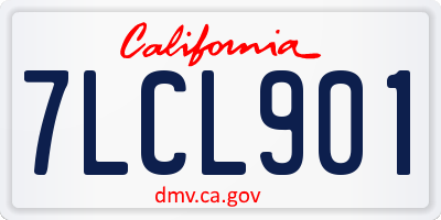 CA license plate 7LCL901