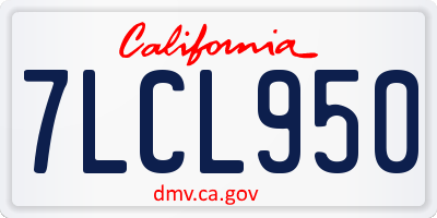CA license plate 7LCL950
