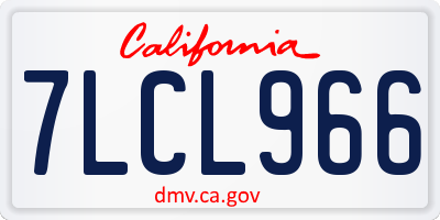 CA license plate 7LCL966