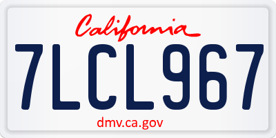 CA license plate 7LCL967