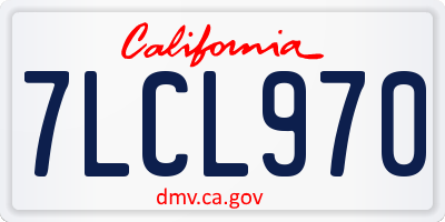 CA license plate 7LCL970