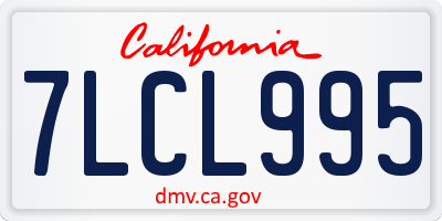 CA license plate 7LCL995