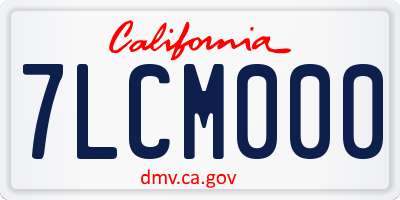 CA license plate 7LCM000