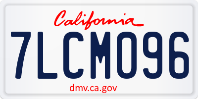 CA license plate 7LCM096