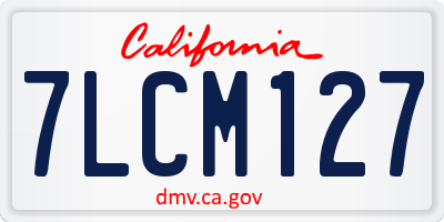 CA license plate 7LCM127
