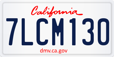 CA license plate 7LCM130