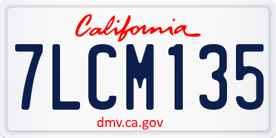 CA license plate 7LCM135