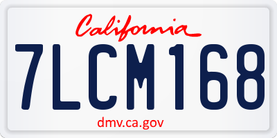 CA license plate 7LCM168