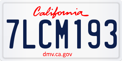 CA license plate 7LCM193