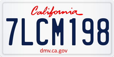 CA license plate 7LCM198