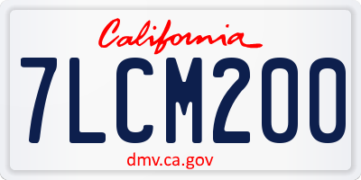 CA license plate 7LCM200