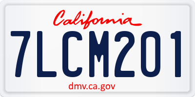 CA license plate 7LCM201