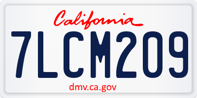 CA license plate 7LCM209