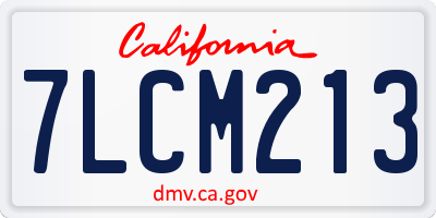 CA license plate 7LCM213
