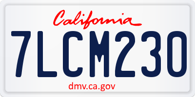 CA license plate 7LCM230