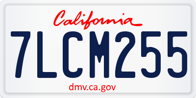 CA license plate 7LCM255