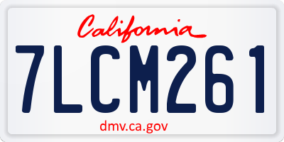 CA license plate 7LCM261