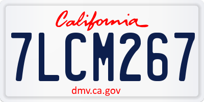 CA license plate 7LCM267
