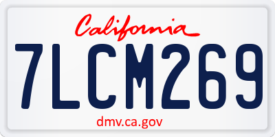 CA license plate 7LCM269