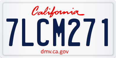 CA license plate 7LCM271