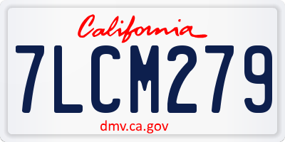 CA license plate 7LCM279