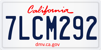 CA license plate 7LCM292