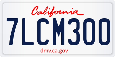 CA license plate 7LCM300
