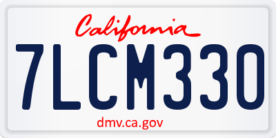 CA license plate 7LCM330