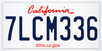 CA license plate 7LCM336