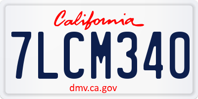 CA license plate 7LCM340