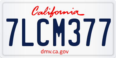 CA license plate 7LCM377