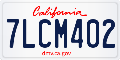 CA license plate 7LCM402
