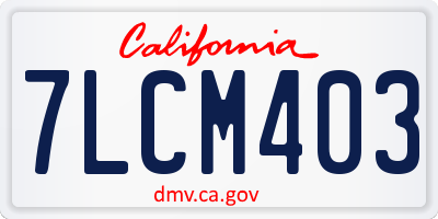 CA license plate 7LCM403
