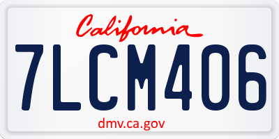 CA license plate 7LCM406