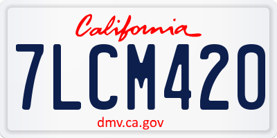 CA license plate 7LCM420