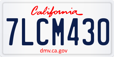CA license plate 7LCM430