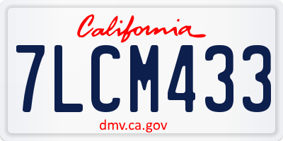 CA license plate 7LCM433