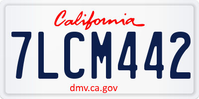 CA license plate 7LCM442