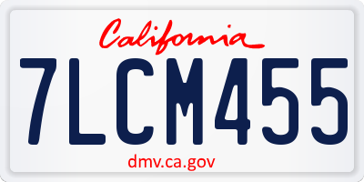 CA license plate 7LCM455