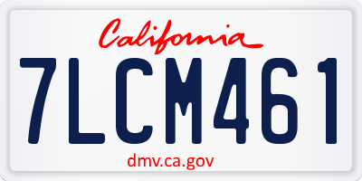 CA license plate 7LCM461
