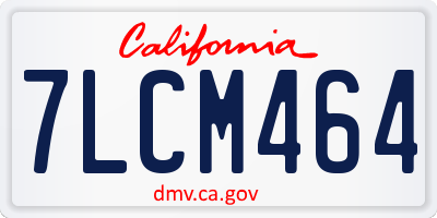 CA license plate 7LCM464