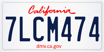 CA license plate 7LCM474