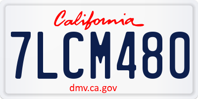 CA license plate 7LCM480