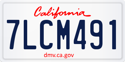 CA license plate 7LCM491