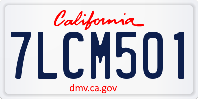 CA license plate 7LCM501
