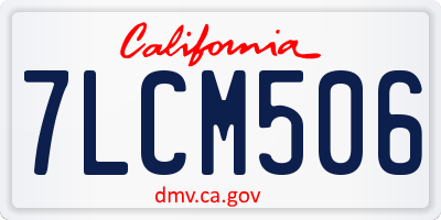 CA license plate 7LCM506